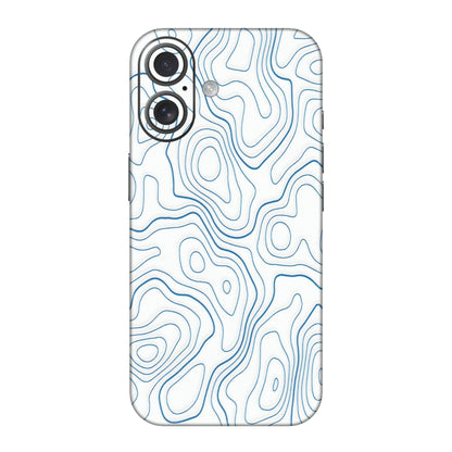 Apple iPhone Skins (All Models) - Blue And White Swirls - Matte Finish (M-139) iPhone 16