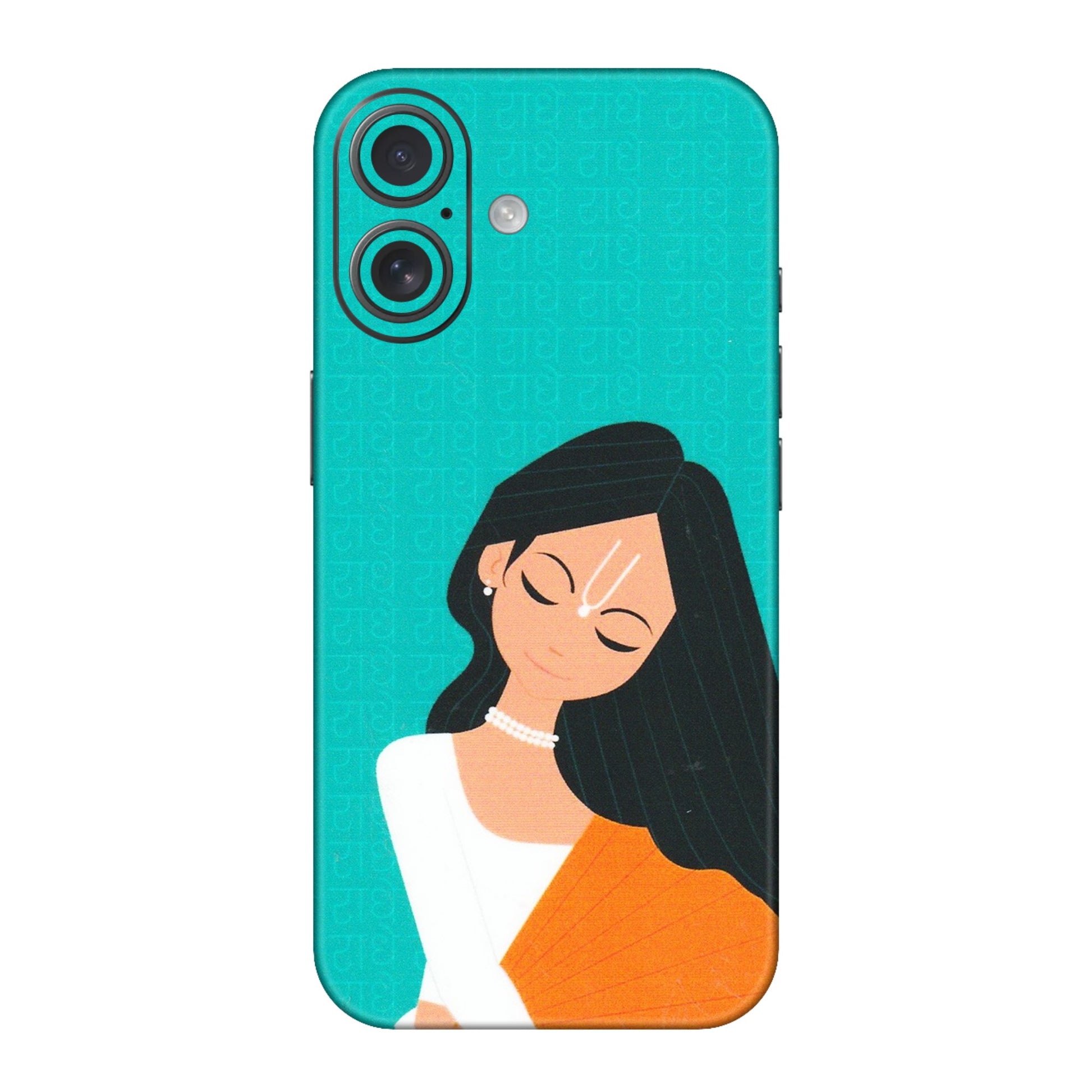 Apple iPhone Skins (All Models) - Radhe Radhe With Hindu Symbol - Matte Finish (M-164) iPhone 16