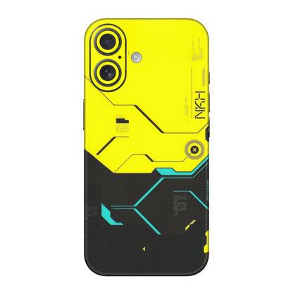 Apple iPhone Skins (All Models) - Black Yellow Technica - Matte Finish (M-53) iPhone 16