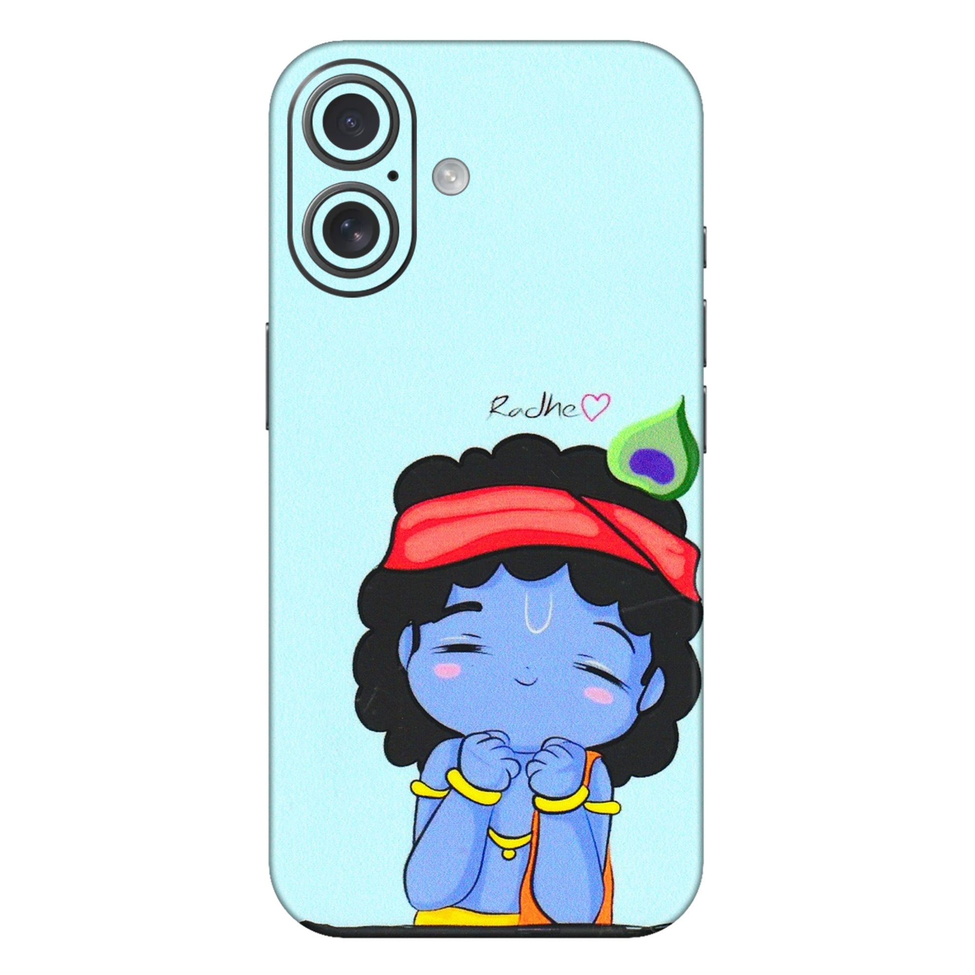 Apple iPhone Skins (All Models) - Radhe Radhe Cute Toon - 3D Embossed Finish (L-05) iPhone 16 Plus