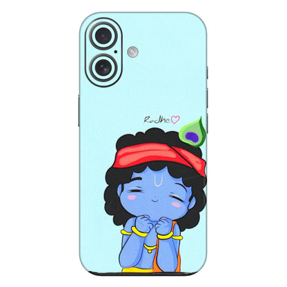 Apple iPhone Skins (All Models) - Radhe Radhe Cute Toon - 3D Embossed Finish (L-05) iPhone 16 Plus