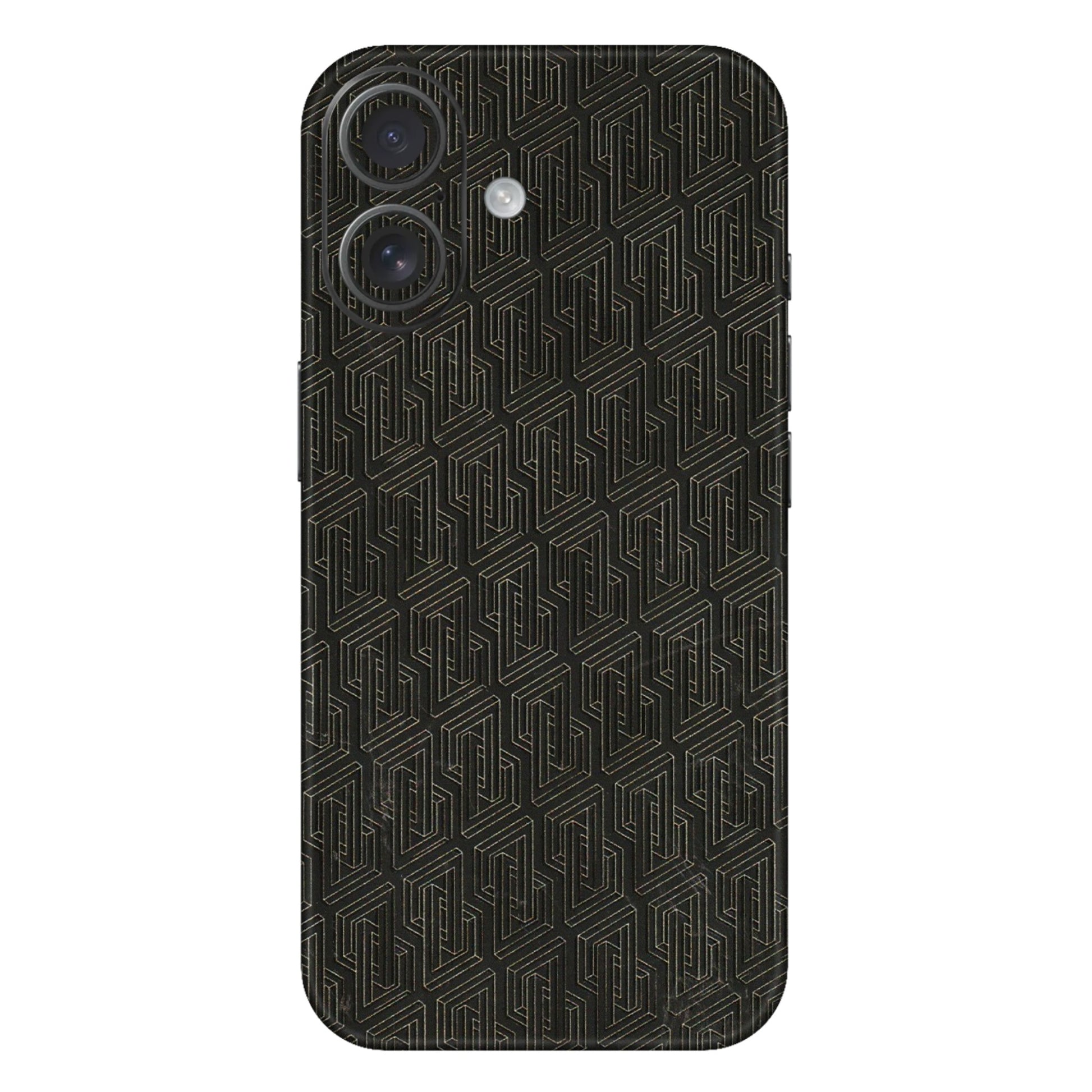 Apple iPhone Skins (All Models) - Black Abstract Pattern - 3D Embossed Finish (L-117) iPhone 16 Plus