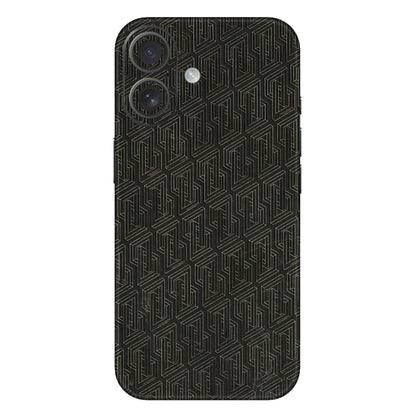 Apple iPhone Skins (All Models) - Black Abstract Pattern - 3D Embossed Finish (L-117) iPhone 16 Plus