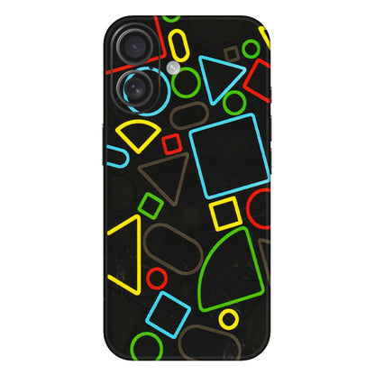 Apple iPhone Skins (All Models) - Black Shapes - 3D Embossed Finish (L-131) iPhone 16 Plus
