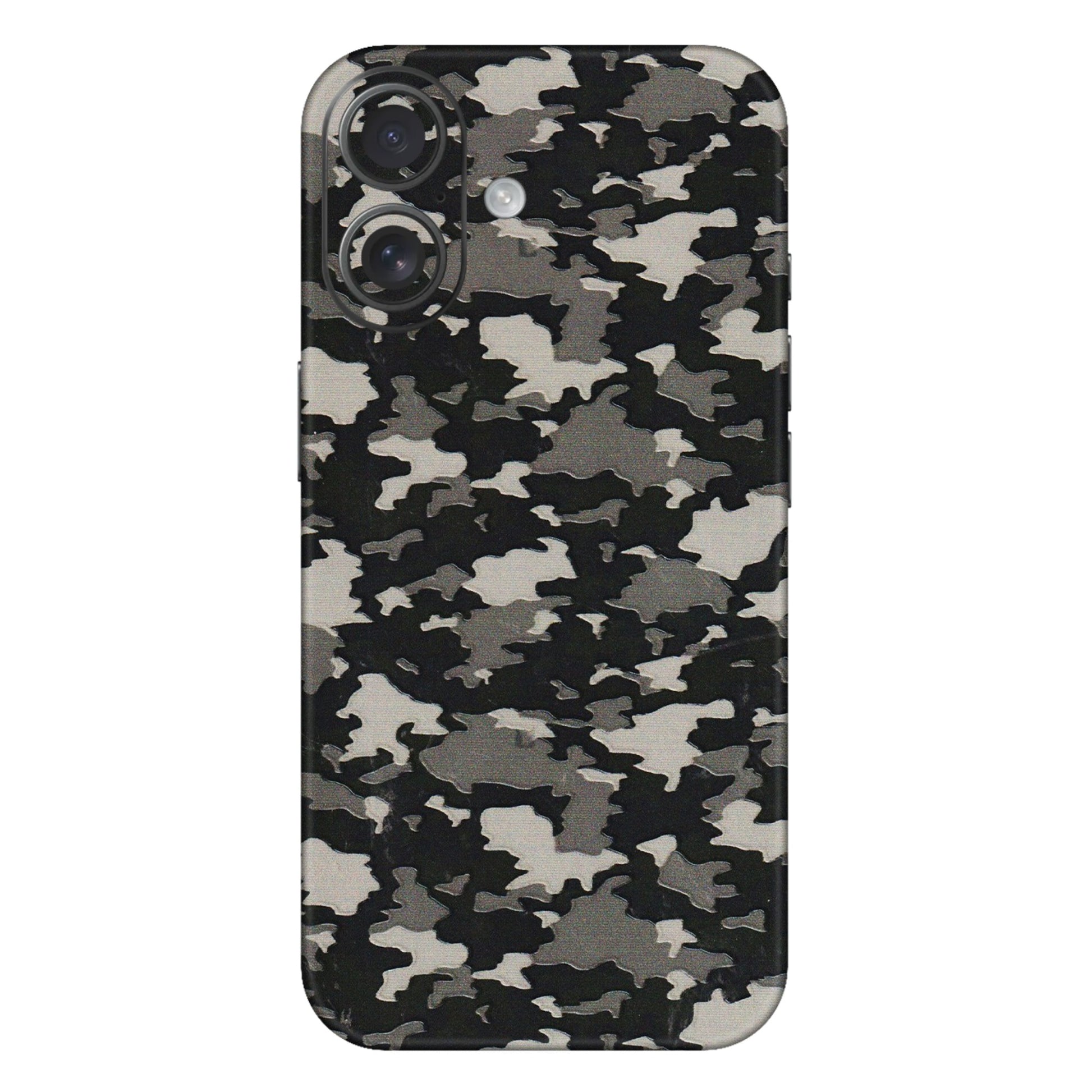 Apple iPhone Skins (All Models) - Black/Grey Camoflaunge - 3D Embossed Finish (L-142) iPhone 16 Plus