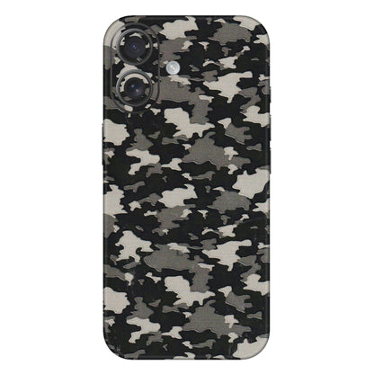 Apple iPhone Skins (All Models) - Black/Grey Camoflaunge - 3D Embossed Finish (L-142) iPhone 16 Plus