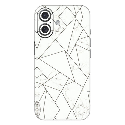 Apple iPhone Skins (All Models) - Luxury White Marble Effect - 3D Embossed Finish (L-168) iPhone 16 Plus