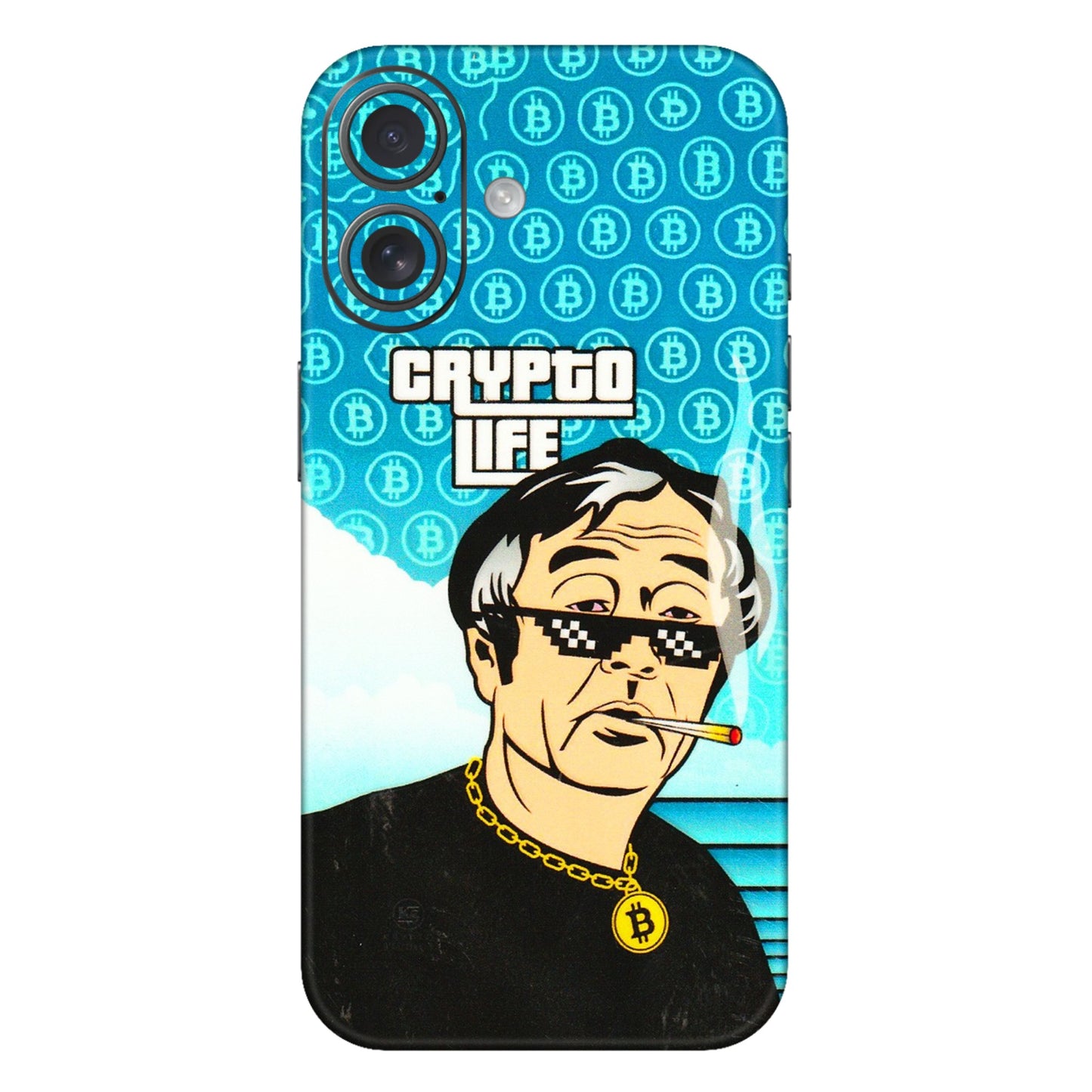 Apple iPhone Skins (All Models) - Crypto Thug Life - 3D Embossed Finish (L-179) iPhone 16 Plus