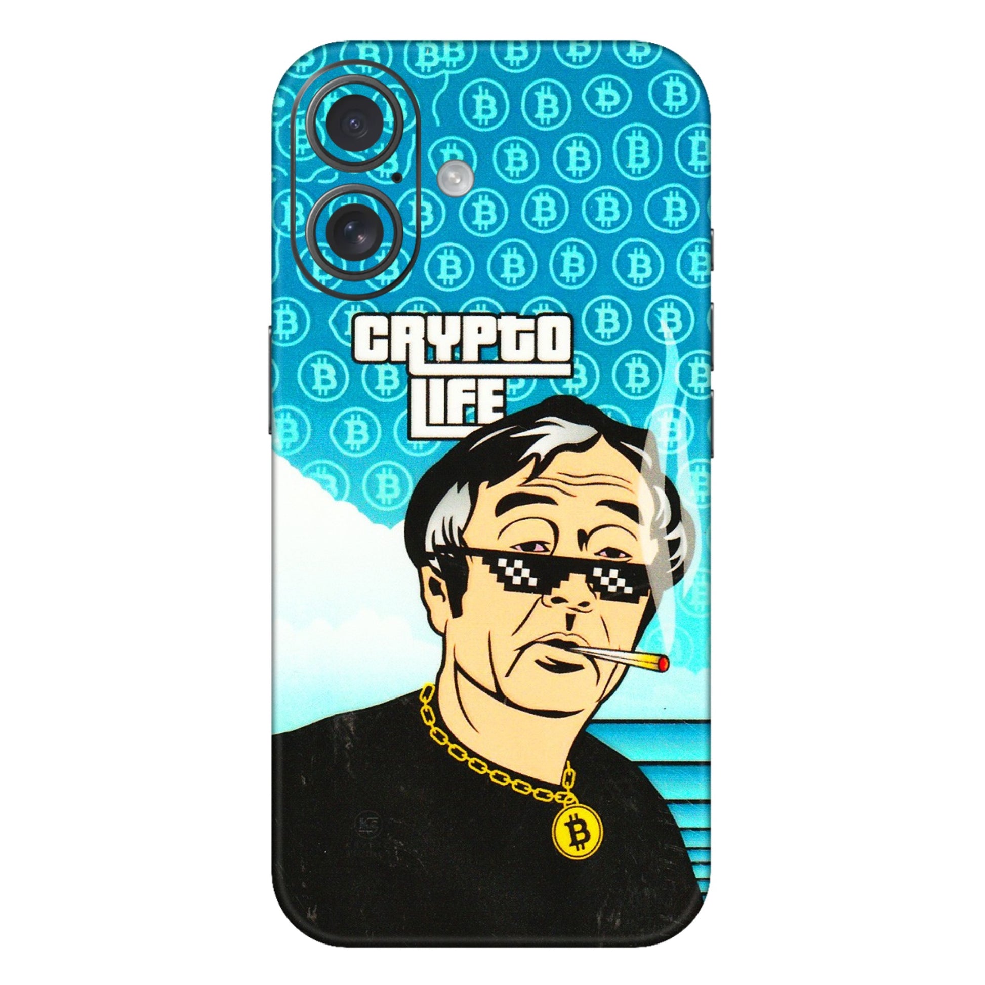 Apple iPhone Skins (All Models) - Crypto Thug Life - 3D Embossed Finish (L-179) iPhone 16 Plus