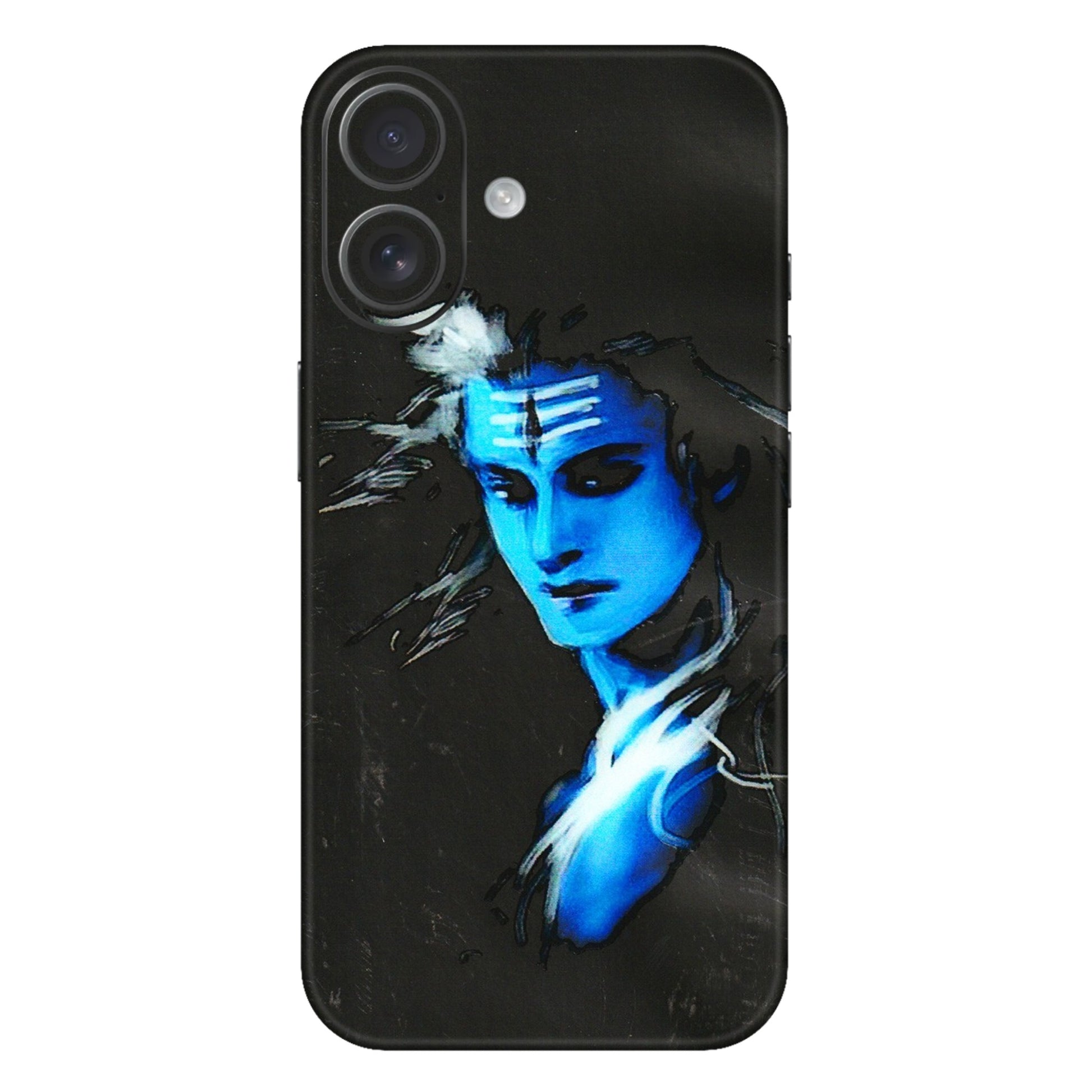 Apple iPhone Skins (All Models) - Har Har Mahadev Blue/Black - 3D Embossed Finish (L-185) iPhone 16 Plus
