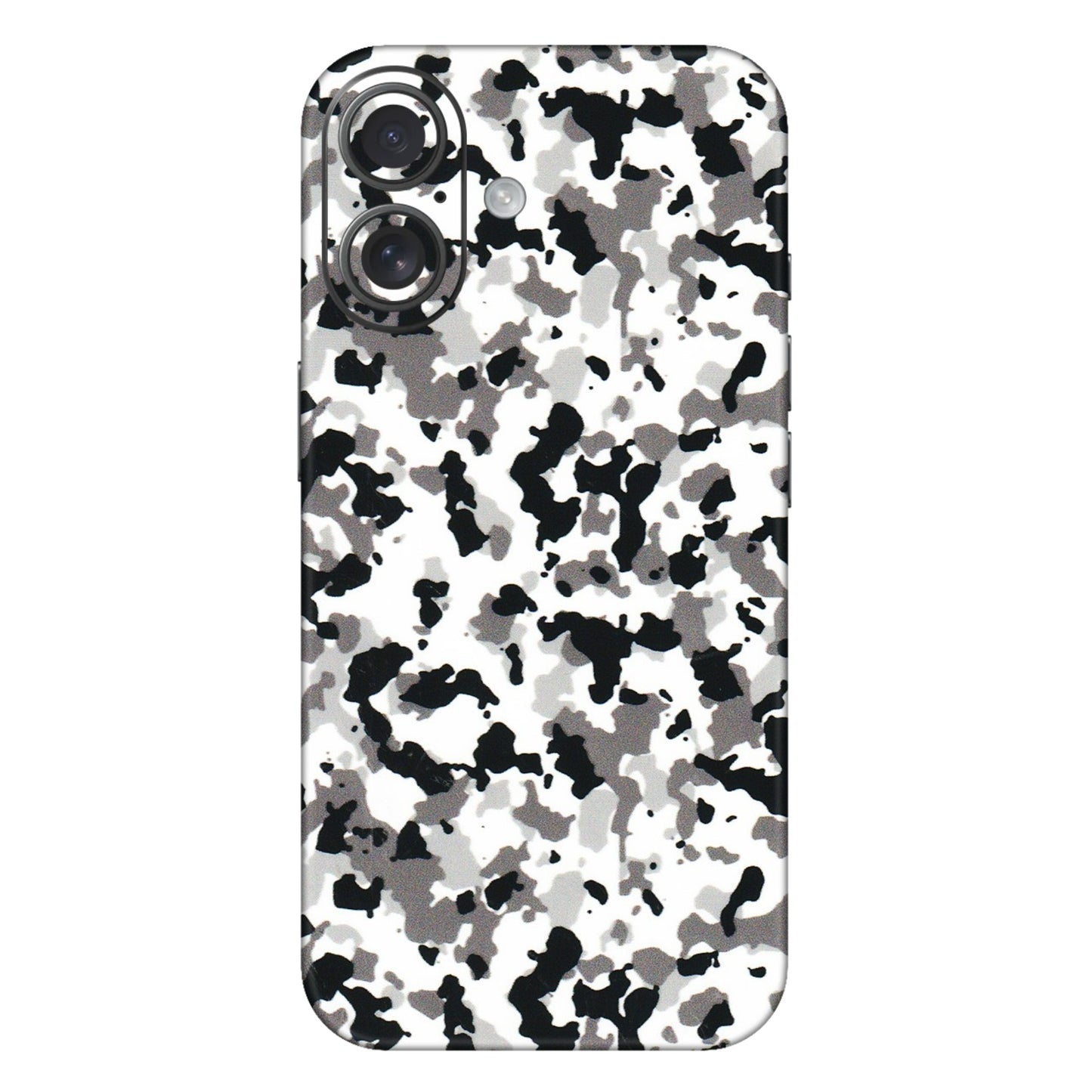 Apple iPhone Skins (All Models) - White Black Camouflage - 3D Embossed Finish (L-18) iPhone 16 Plus