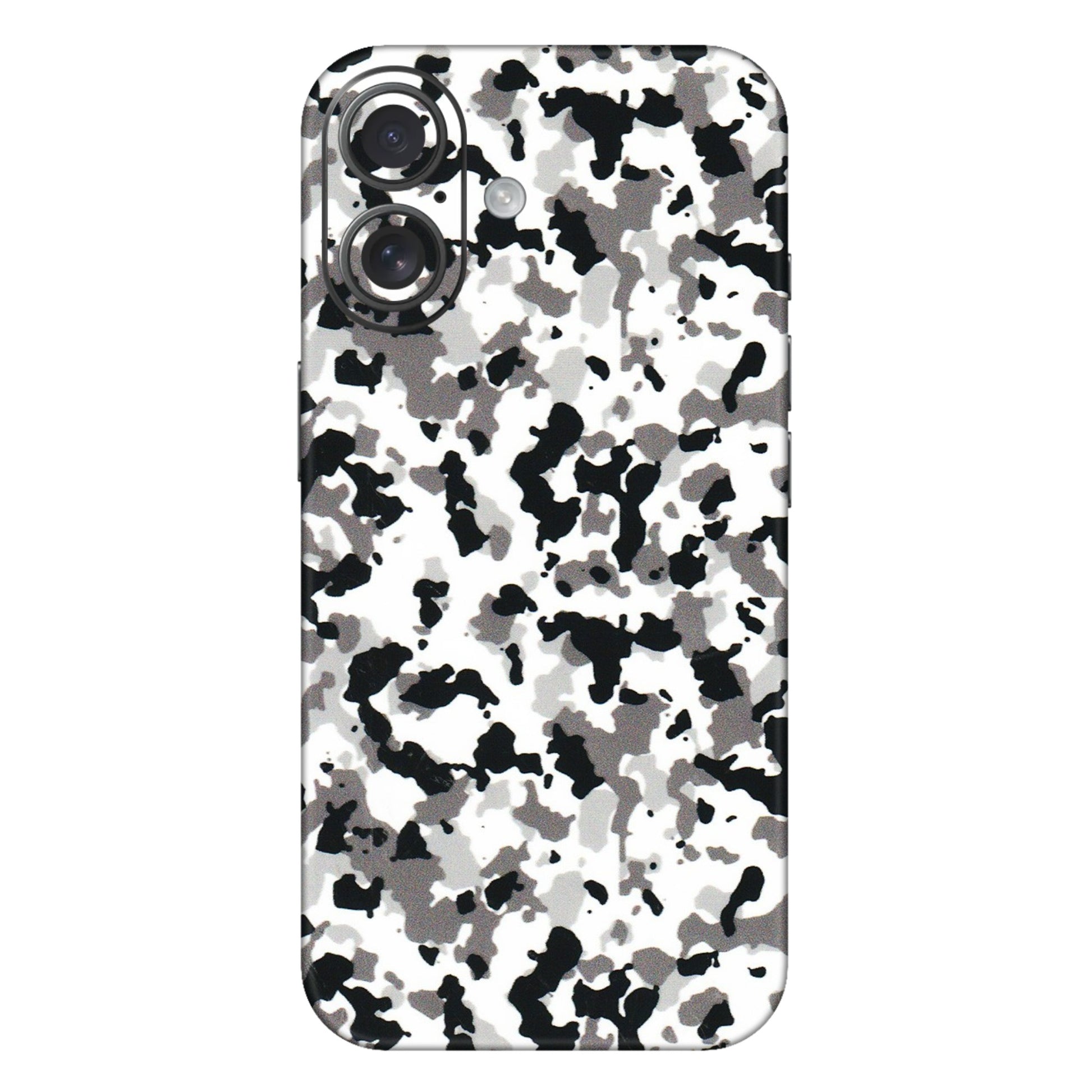Apple iPhone Skins (All Models) - White Black Camouflage - 3D Embossed Finish (L-18) iPhone 16 Plus