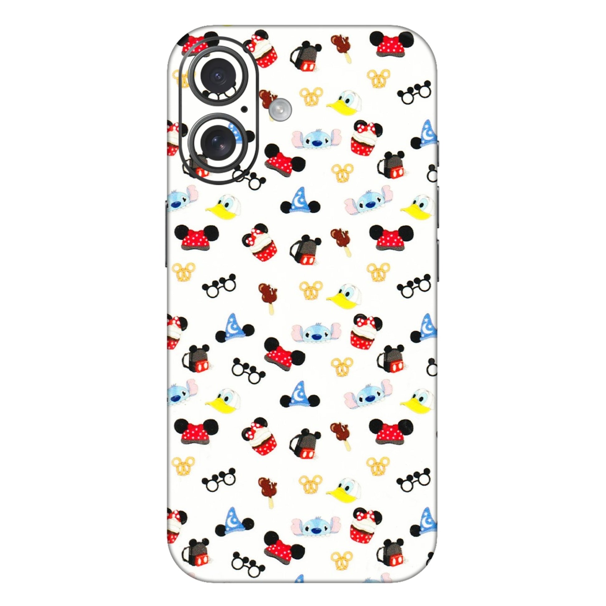 Apple iPhone Skins (All Models) - Minnie Mouse & Donald Doodles s - 3D Embossed Finish (L-194) iPhone 16 Plus