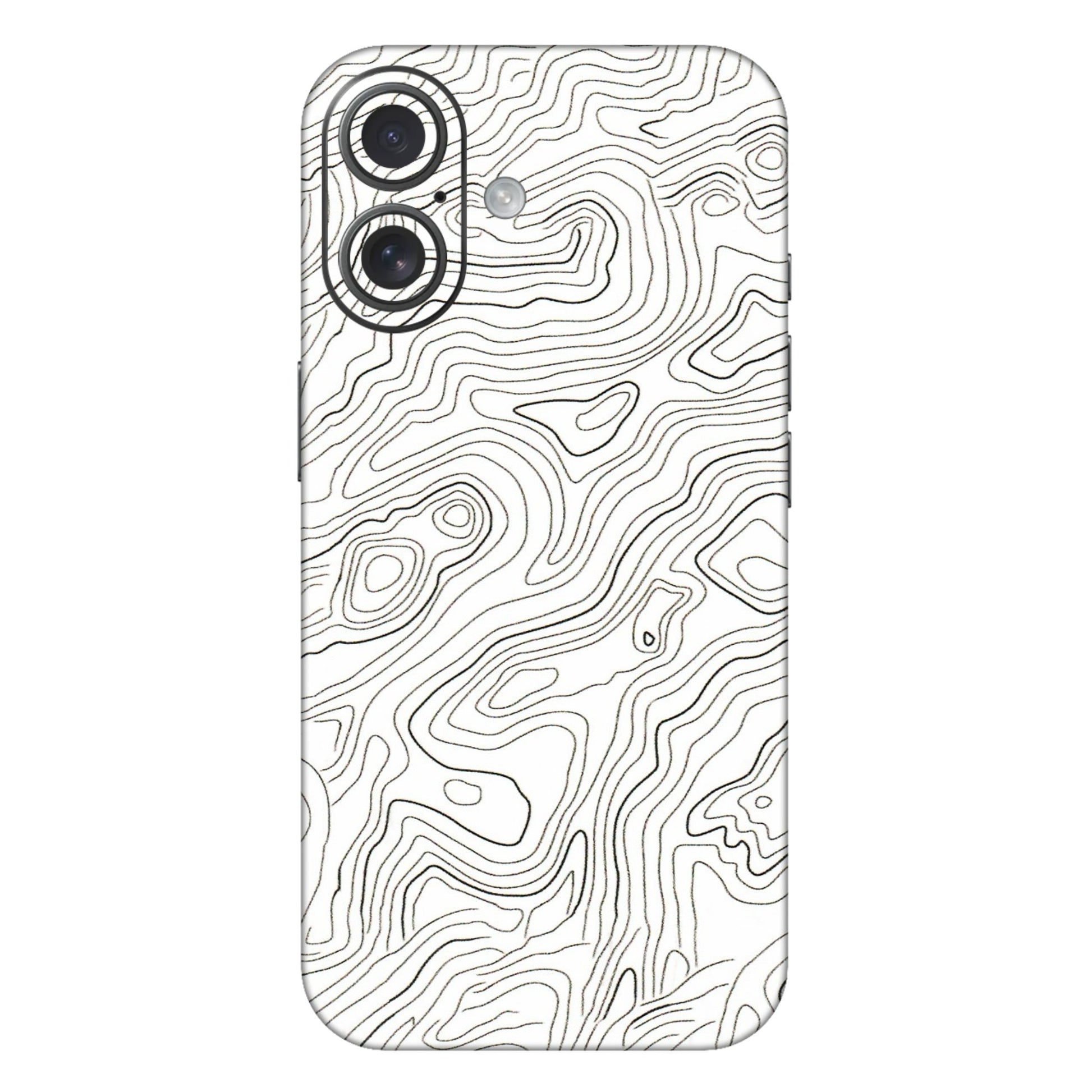 Apple iPhone Skins (All Models) - White Black Swirls - 3D Embossed Finish (L-219) iPhone 16 Plus