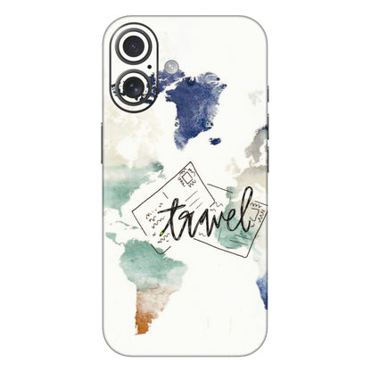 Apple iPhone Skins (All Models) - Travel The World - 3D Embossed Finish (L-232) iPhone 16 Plus