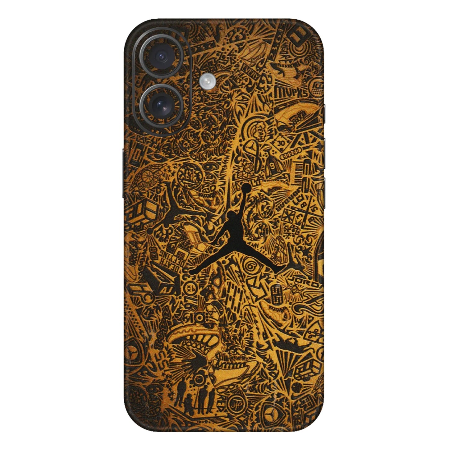 Apple iPhone Skins (All Models) - Premium Gold Basketball Player - 3D Embossed Finish (L-236) iPhone 16 Plus