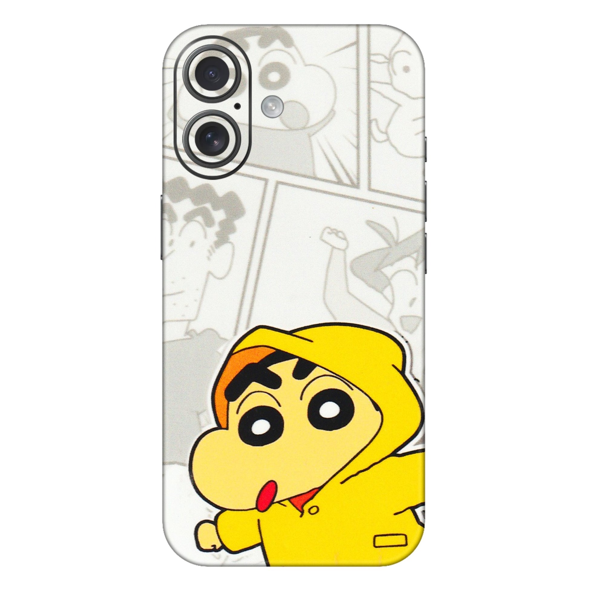 Apple iPhone Skins (All Models) - Yellow Shinchan Comic - 3D Embossed Finish (L-246) iPhone 16 Plus
