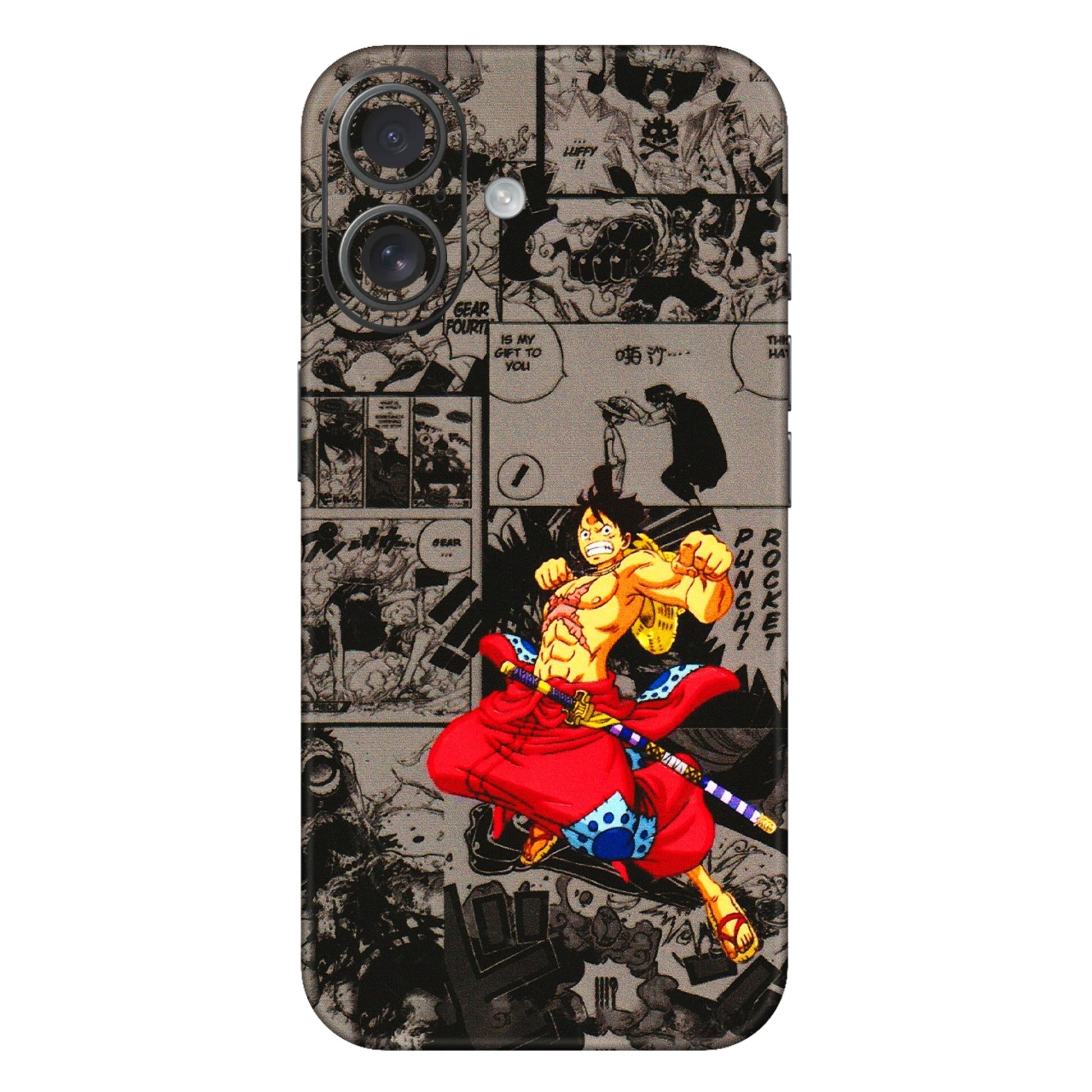 Apple iPhone Skins (All Models) - One Piece Rocket Punch Manga - 3D Embossed Finish (L-25) iPhone 16 Plus