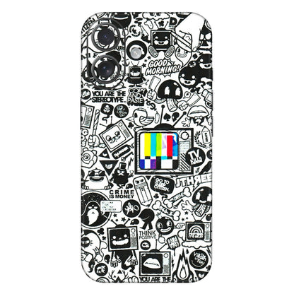 Apple iPhone Skins (All Models) - Doodles Positive Art - 3D Embossed Finish (L-263) iPhone 16 Plus