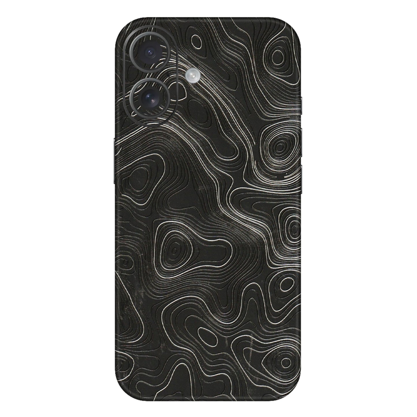 Apple iPhone Skins (All Models) - Abstract White Line Map - 3D Embossed Finish (L-269) iPhone 16 Plus