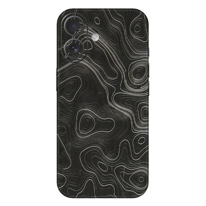 Apple iPhone Skins (All Models) - Abstract White Line Map - 3D Embossed Finish (L-269) iPhone 16 Plus
