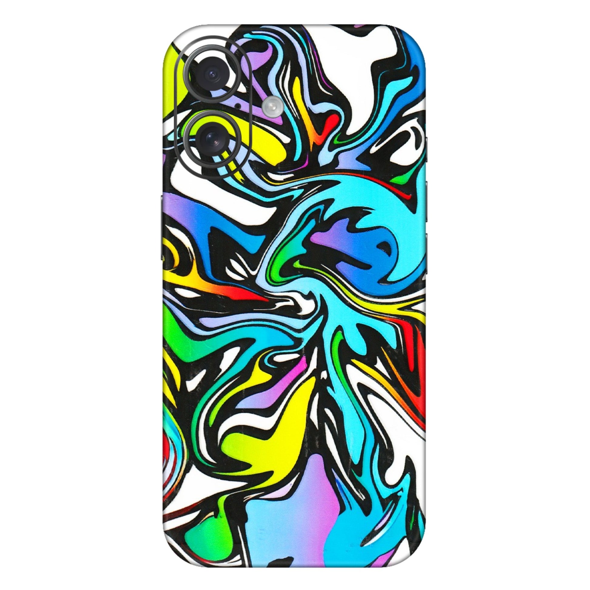 Apple iPhone Skins (All Models) - Abstract Colour Paints - 3D Embossed Finish (L-271) iPhone 16 Plus