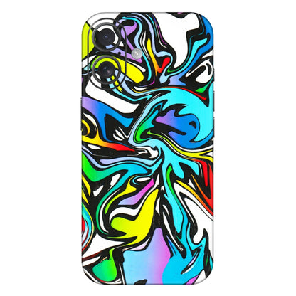 Apple iPhone Skins (All Models) - Abstract Colour Paints - 3D Embossed Finish (L-271) iPhone 16 Plus