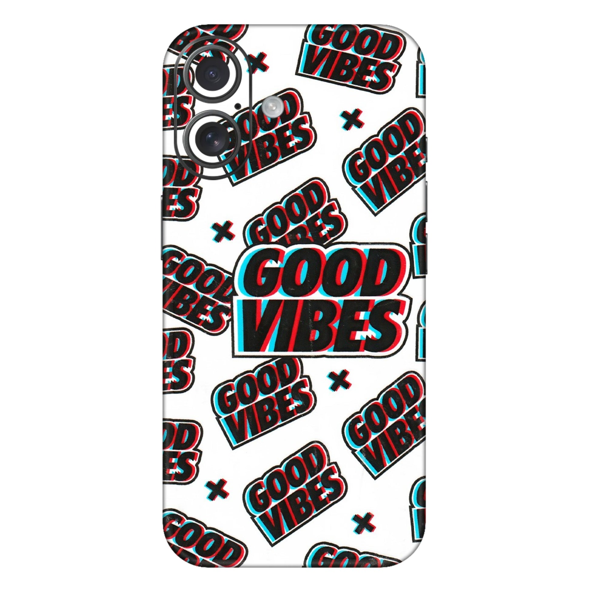 Apple iPhone Skins (All Models) - Good Vibes - 3D Embossed Finish (L-282) iPhone 16 Plus