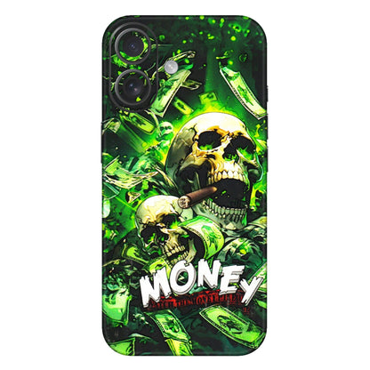 Apple iPhone Skins (All Models) - Skull Money - 3D Embossed Finish (L-303) iPhone 16 Plus