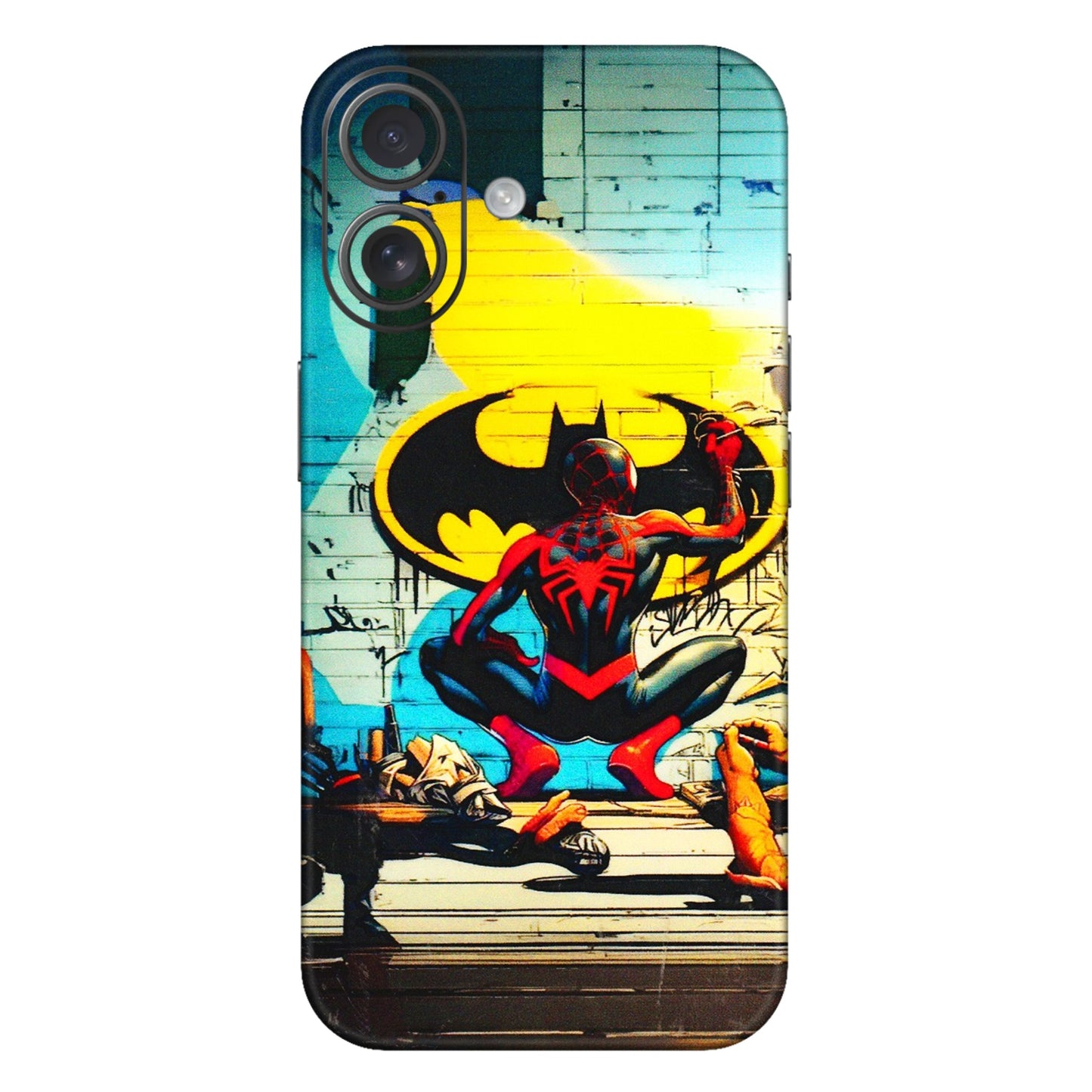 Apple iPhone Skins (All Models) - New Spiderman Bat Logo - 3D Embossed Finish (L-309) iPhone 16 Plus