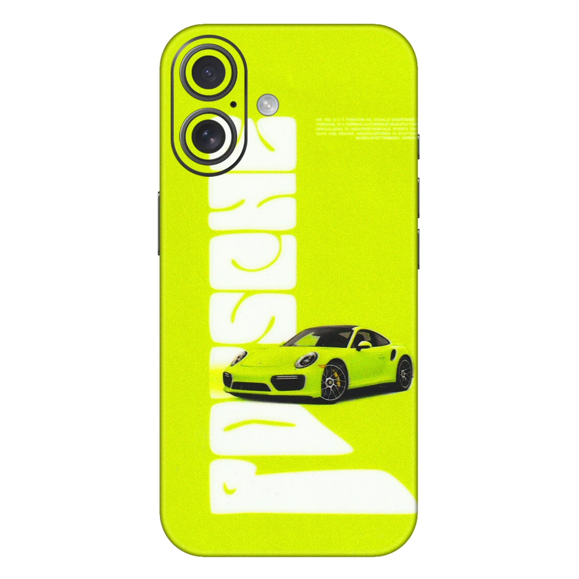 Apple iPhone Skins (All Models) - Lime Green Porche - 3D Embossed Finish (L-30) iPhone 16 Plus