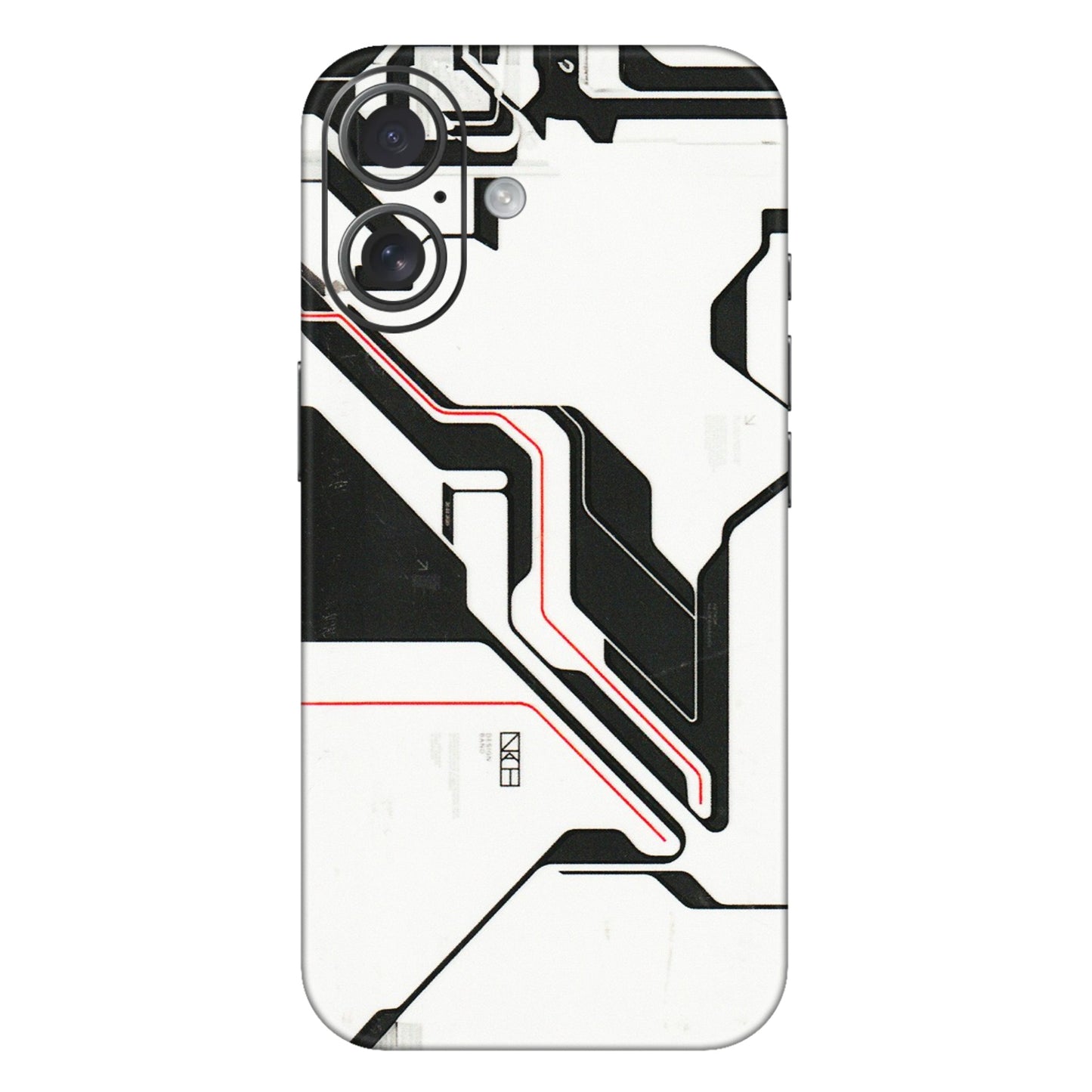 Apple iPhone Skins (All Models) - White Techy Logo - 3D Embossed Finish (L-312) iPhone 16 Plus