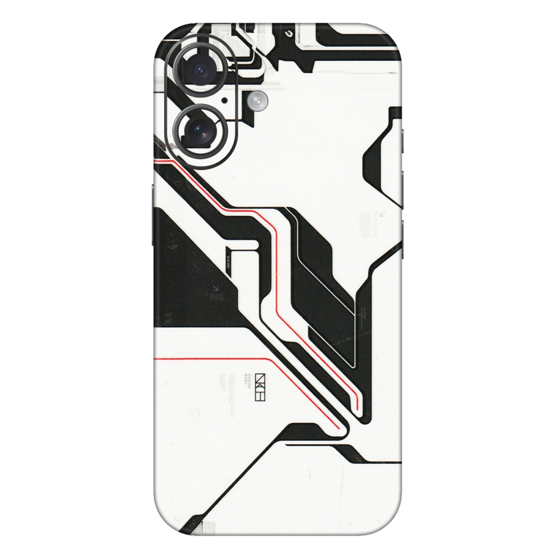 Apple iPhone Skins (All Models) - White Techy Logo - 3D Embossed Finish (L-312) iPhone 16 Plus