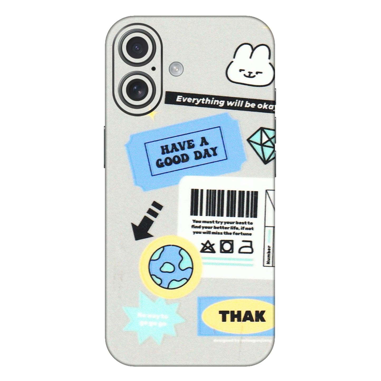 Apple iPhone Skins (All Models) - Will Be Okay Design - 3D Embossed Finish (L-316) iPhone 16 Plus