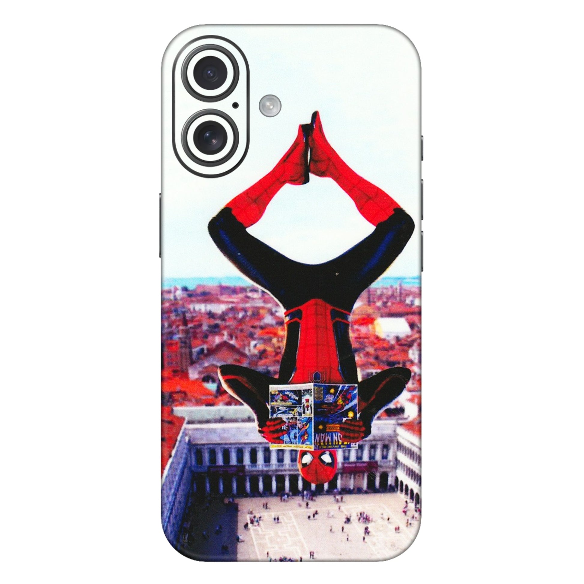 Apple iPhone Skins (All Models) - Spiderman Hanging - 3D Embossed Finish (L-53) iPhone 16 Plus