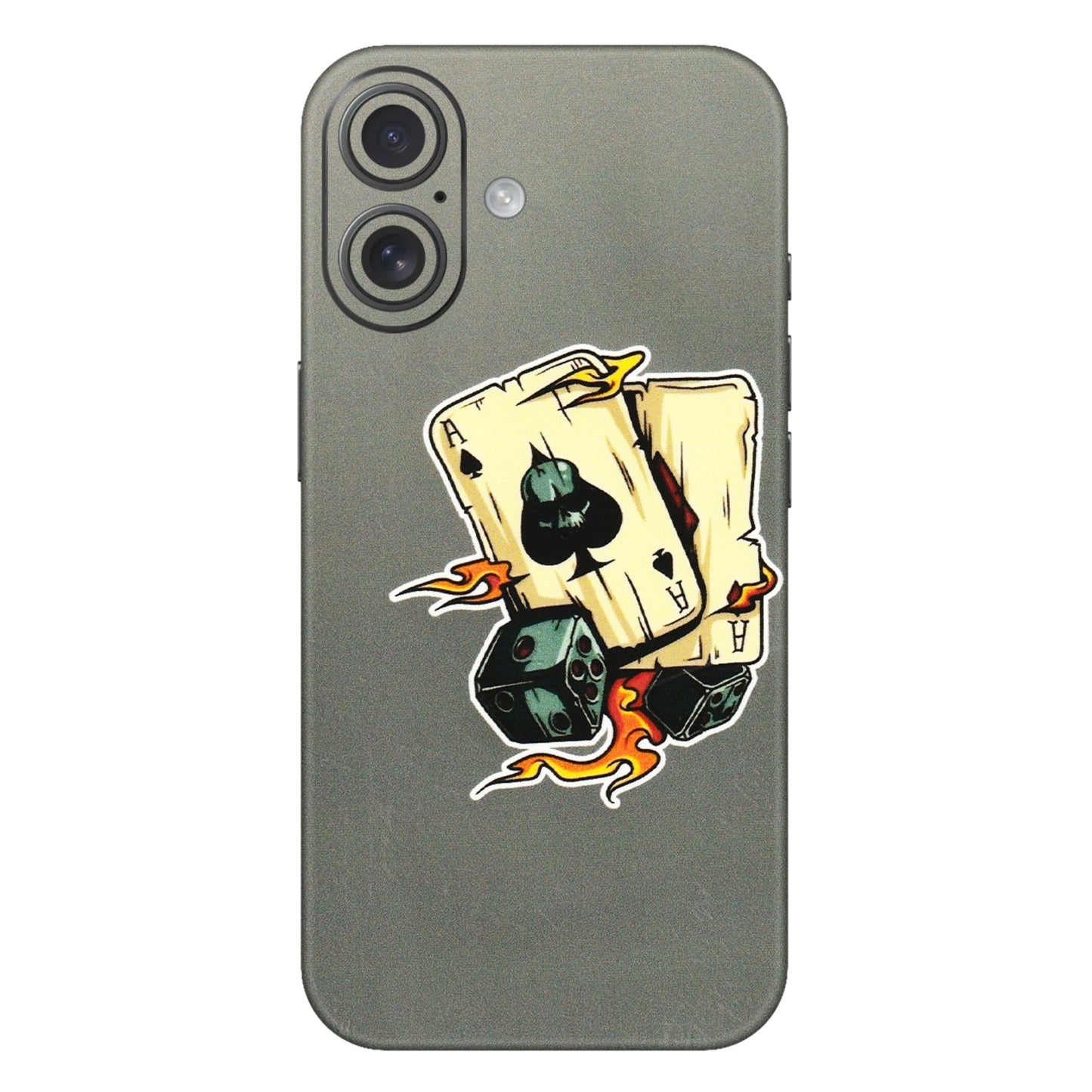 Apple iPhone Skins (All Models) - Grey Cards Of Ace - 3D Embossed Finish (L-77) iPhone 16 Plus