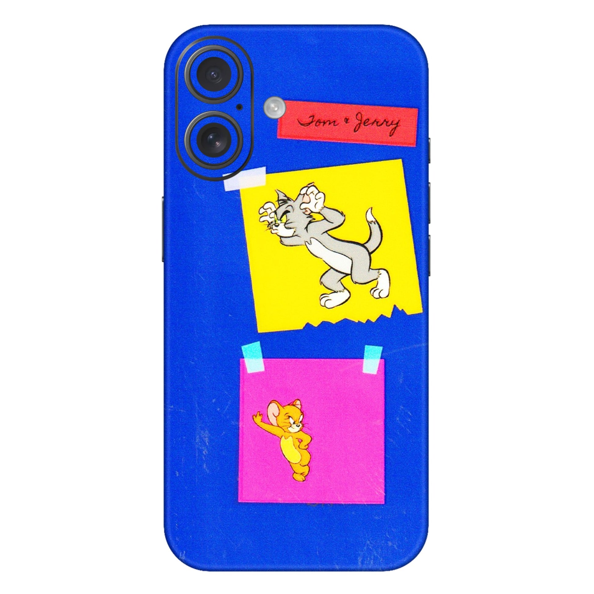 Apple iPhone Skins (All Models) - Tom N Jerry Sticky Notes - 3D Embossed Finish (L-88) iPhone 16 Plus