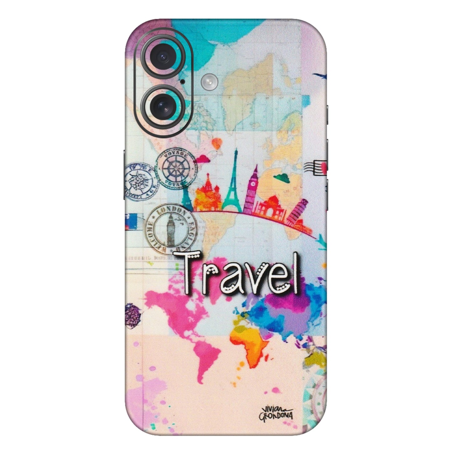 Apple iPhone Skins (All Models) - Travel The Wonders - Matte Finish (M-108) iPhone 16 Plus