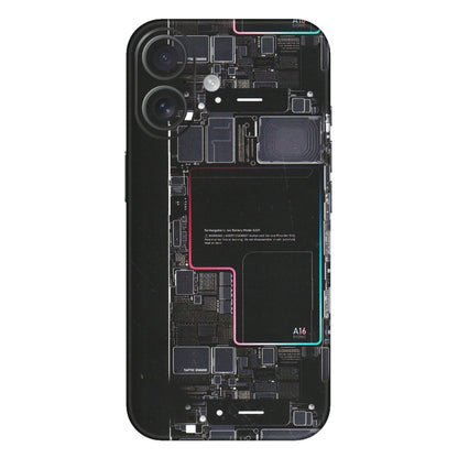 Apple iPhone Skins (All Models) - Motherboard Circuit Layout - Matte Finish (M-117) iPhone 16 Plus