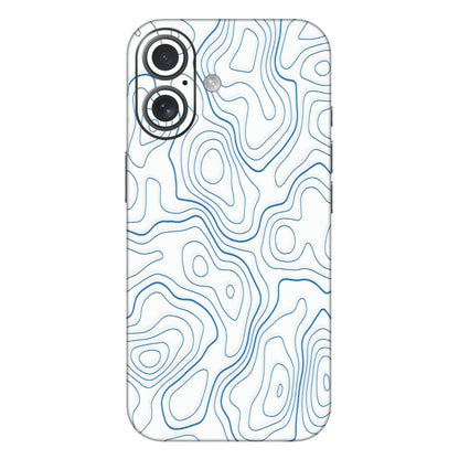 Apple iPhone Skins (All Models) - Blue And White Swirls - Matte Finish (M-139) iPhone 16 Plus
