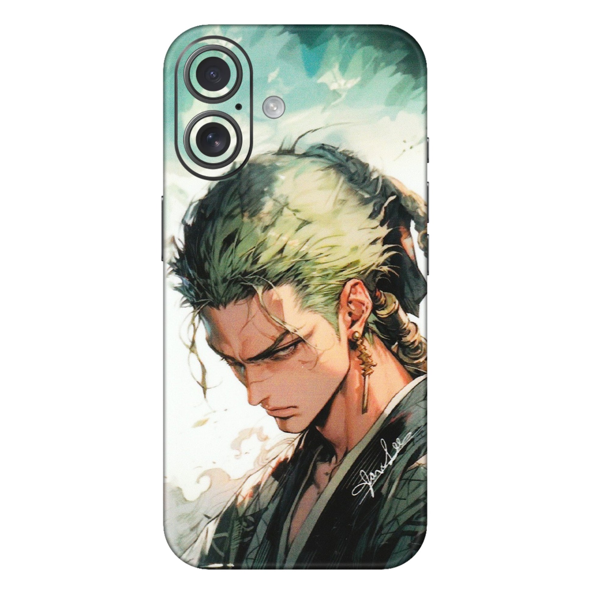 Apple iPhone Skins (All Models) - New Roronoa Zoro One Picece Anime - Matte Finish (M-140) iPhone 16 Plus