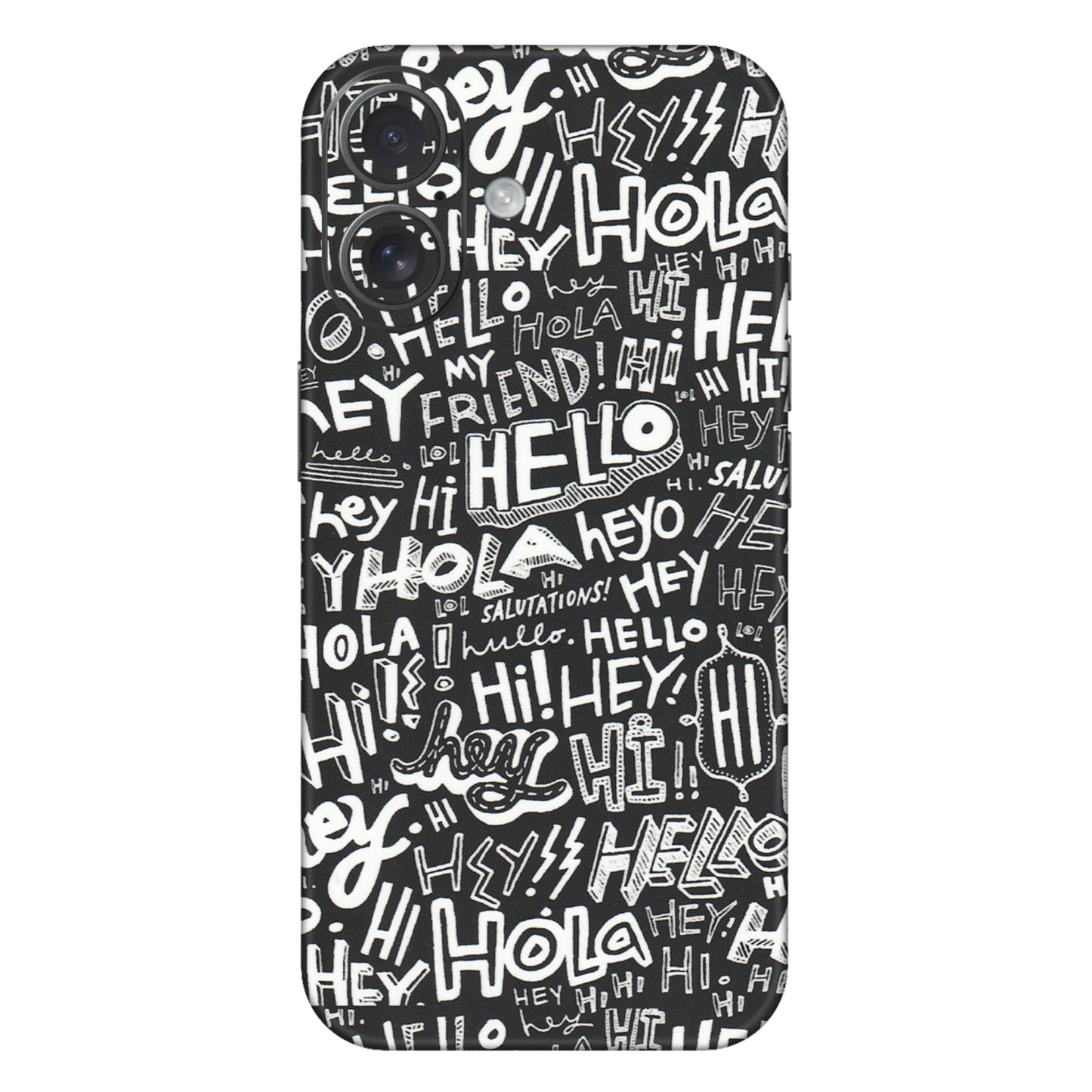 Apple iPhone Skins (All Models) - Hi Hello Doodles - Matte Finish (M-25) iPhone 16 Plus