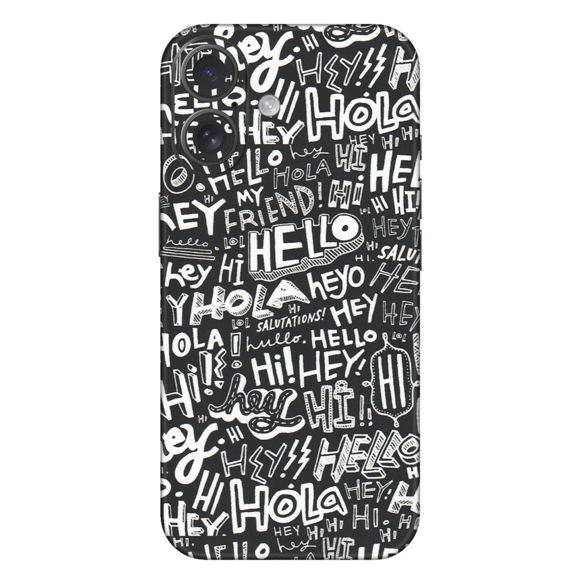 Apple iPhone Skins (All Models) - Hi Hello Doodles - Matte Finish (M-25) iPhone 16 Plus