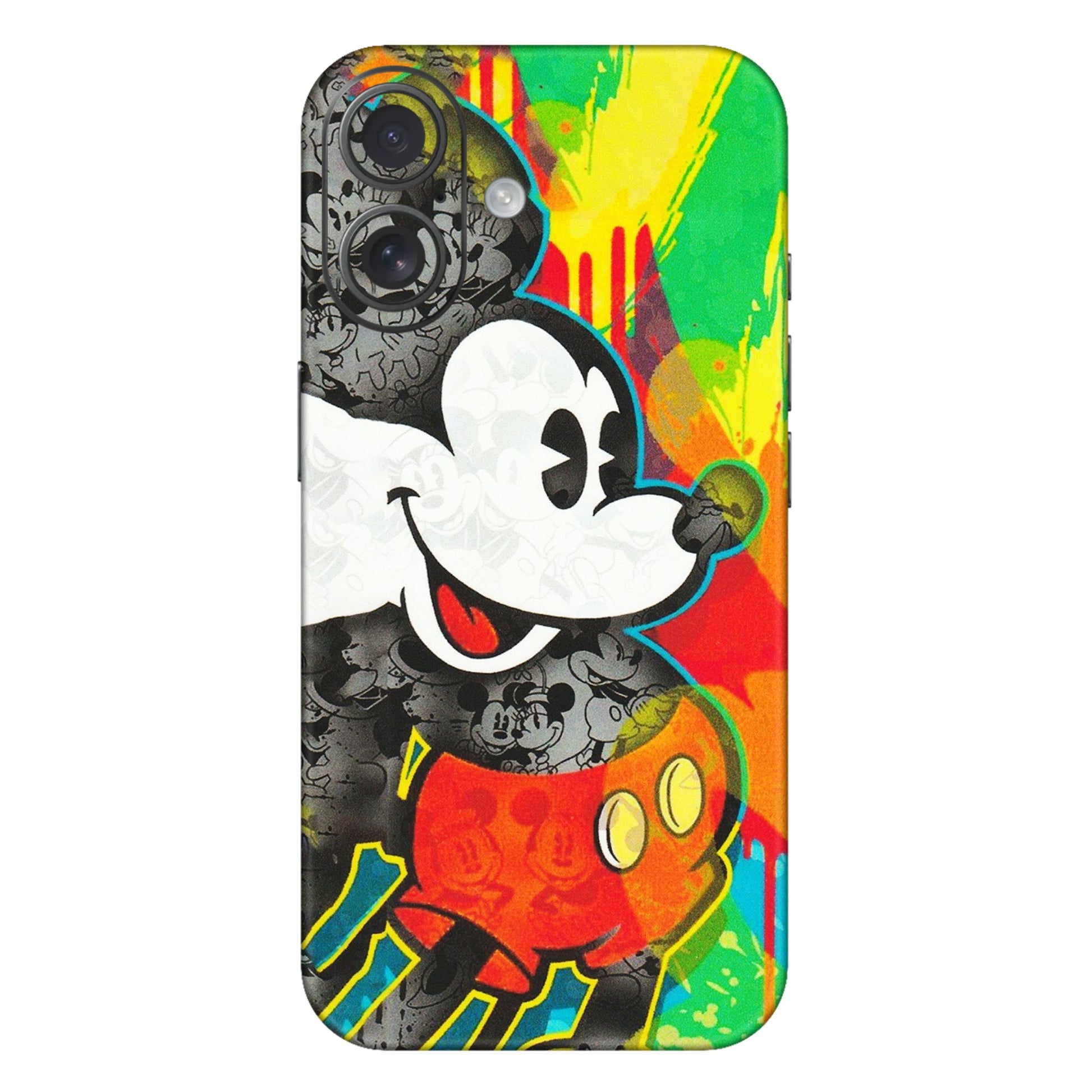 Apple iPhone Skins (All Models) - Multiple Mickey With Colourful Texture - Matte Finish (M-84) iPhone 16 Plus