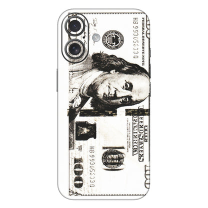 Apple iPhone Skins (All Models) - 100 Dollar Currency - Transparent Finish (T-01) iPhone 16 Plus