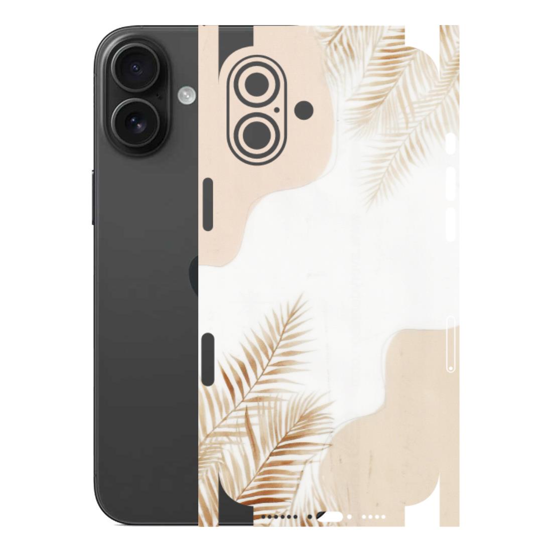 Apple iPhone Skins (All Models) - Gold Petals Abstract - Transparent Finish (T-08) iPhone 16 Plus