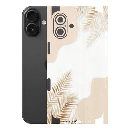 Apple iPhone Skins (All Models) - Gold Petals Abstract - Transparent Finish (T-08) iPhone 16 Plus