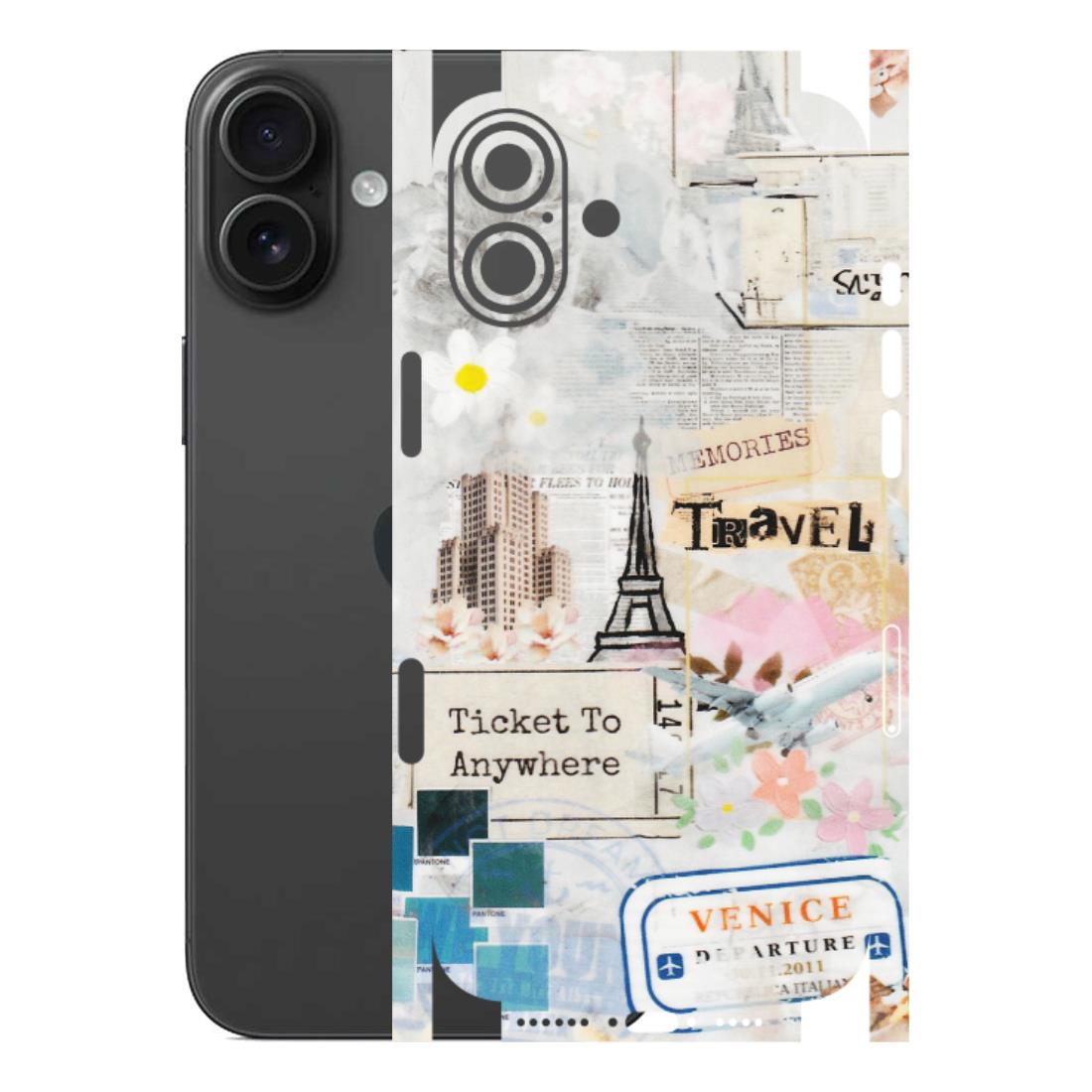 Apple iPhone Skins (All Models) - Travel Memories - Transparent Finish (T-09) iPhone 16 Plus