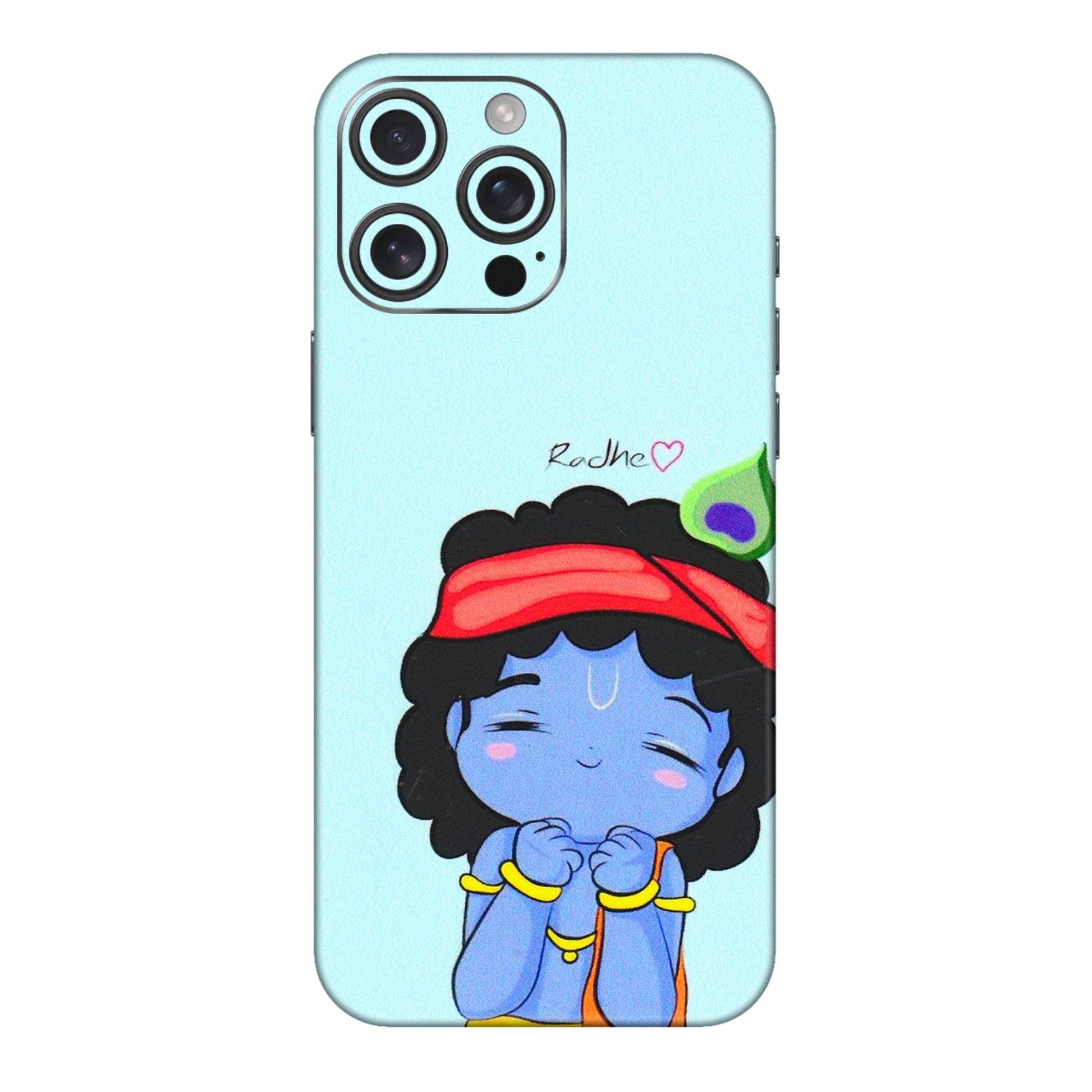 Apple iPhone Skins (All Models) - Radhe Radhe Cute Toon - 3D Embossed Finish (L-05) iPhone 16 pro