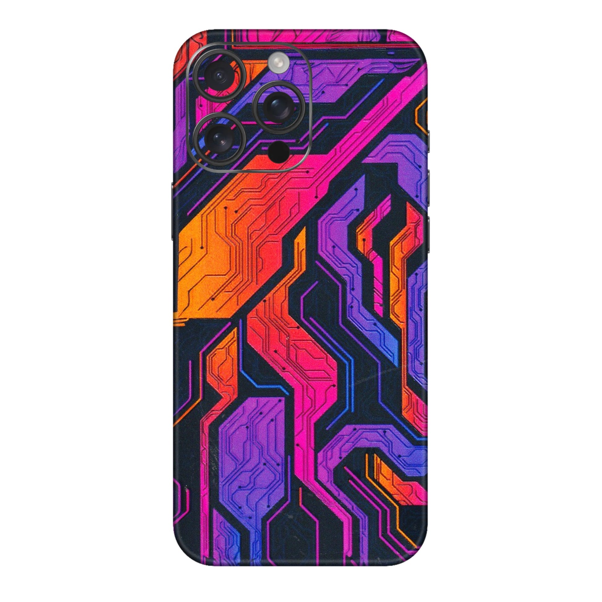 Apple iPhone Skins (All Models) - Tech Circuits Futuristic - 3D Embossed Finish (L-07) iPhone 16 pro